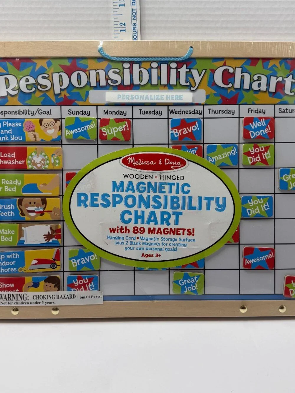 Melissa & Doug *NEW* Magnetic Responsibility Chart with 89 Magnets for Kids